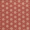 Asanoha - Motivo de hoja de lino en rojo - Algodón