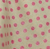 Glitter Pink Dots on natural - Cotton & linen