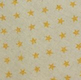 Glitter Yellow Stars on natural - Cotton & linen
