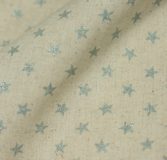 Glitter Silver Stars on natural - Cotton & linen