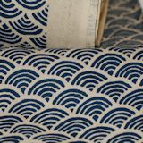 Seikaiha -  blue on beige - Cotton by Sevenberry - 10m