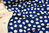 Big white dots on strong blue - Cotton double gauze by Kokka