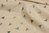 Little green triangles and yellow dots on beige - 6m - Cotton & Linen by Kokka