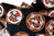 Rokkaku ni sakura - Rouge sur fond noir - Coton de Hokkoh- 6 m